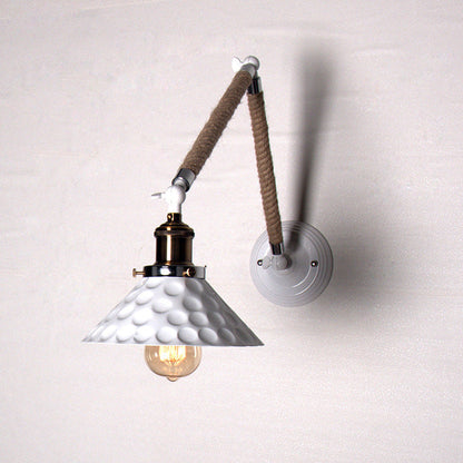 Industrial White Barn Foldable 1-Light Wall Sconce Lamp