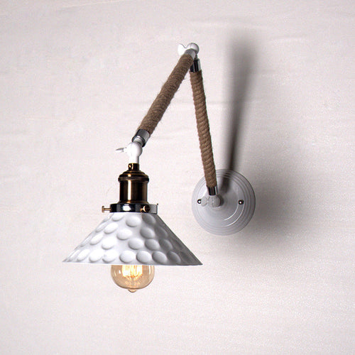 Industrial White Barn Foldable 1-Light Wall Sconce Lamp