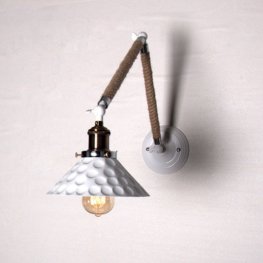 Industrial White Barn Foldable 1-Light Wall Sconce Lamp