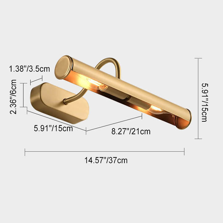 Cylindrical 2 Light Vanity Light Wall Sconce Lamp