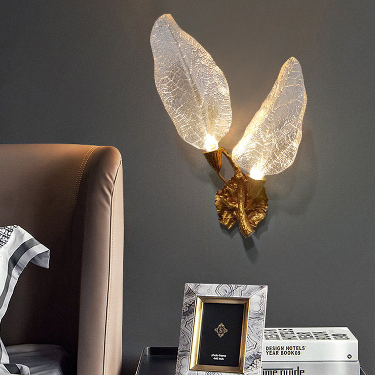 Resin Antique Brass Branch Shape LED Wall Sconce Lamp