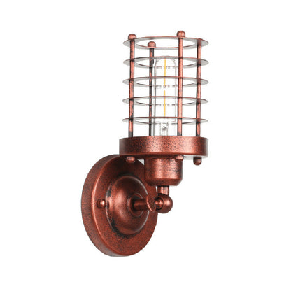 Industrial Cylinder Iron 1-Light Wall Sconce Lamp