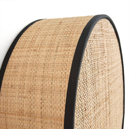 Boho Rattan Weaving Cylinder Shade 1-Light Wall Sconce Lamp