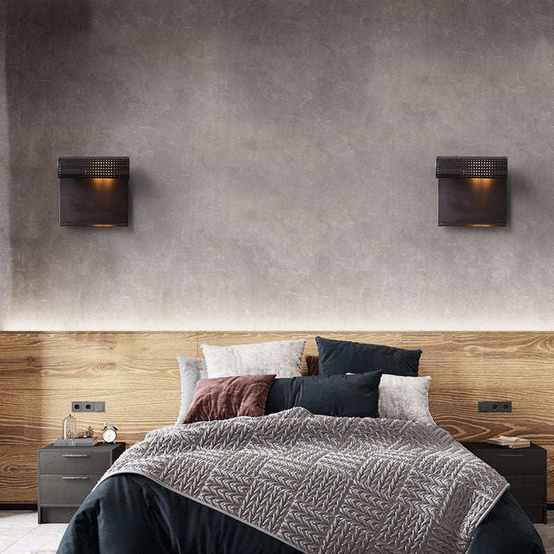 Rolled Edge Rectangle All Copper 1-Light Wall Sconce Lamp