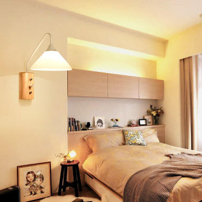 Japanese Iron Glass Lampshade 1-Light Wall Sconce Lamp