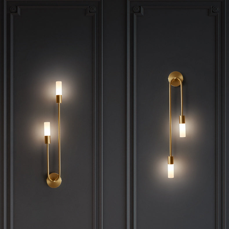 Copper Acrylic Cylinder Ball 1/2/4 Light Wall Sconce Lamp