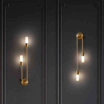 Copper Acrylic Cylinder Ball 1/2/4 Light Wall Sconce Lamp
