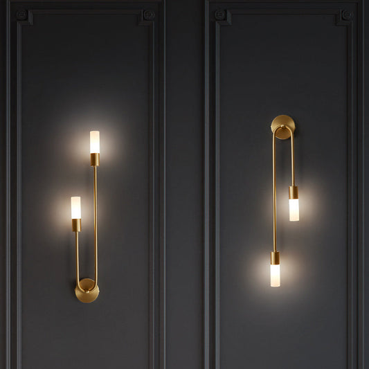 Copper Acrylic Cylinder Ball 1/2/4 Light Wall Sconce Lamp