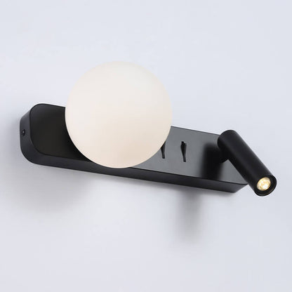 Glass Sphere LED Spotlight Reading Wall Sconce Lamp