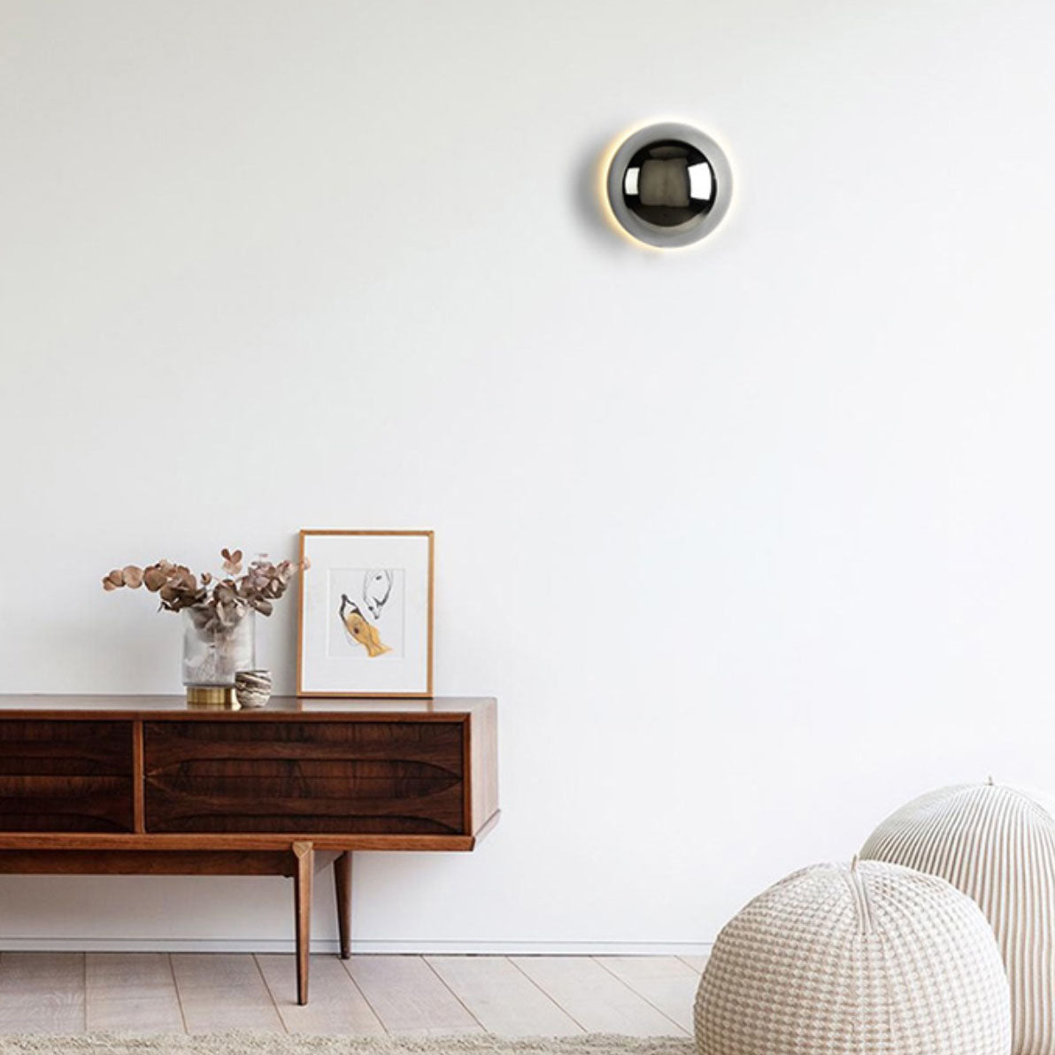 Simplicity Meteorite Semicircle Metal LED Wall Sconce Lamp