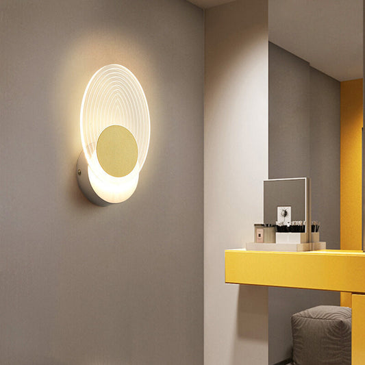 Light Luxury Gold Geometric Acrylic LED Wall Sconce Lamp