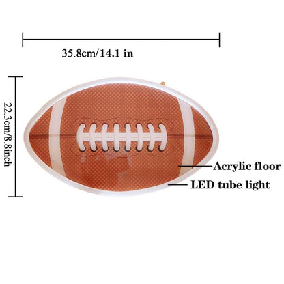 Football Shape Acrylic LED Neon Light Wall Sconce Lamp