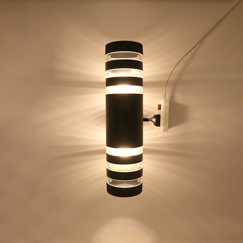 Simplicity Acrylic Glass Cylinder 2-Light Wall Sconce Lamp
