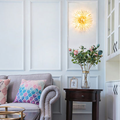 Luxury Crystal Dandelion Aluminum 4-Light Wall Sconce Lamp