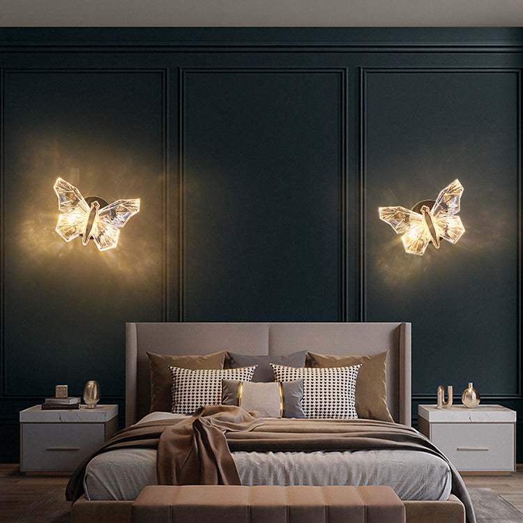 Butterfly Hardware Aluminum Acrylic LED Wall Sconce Lamp