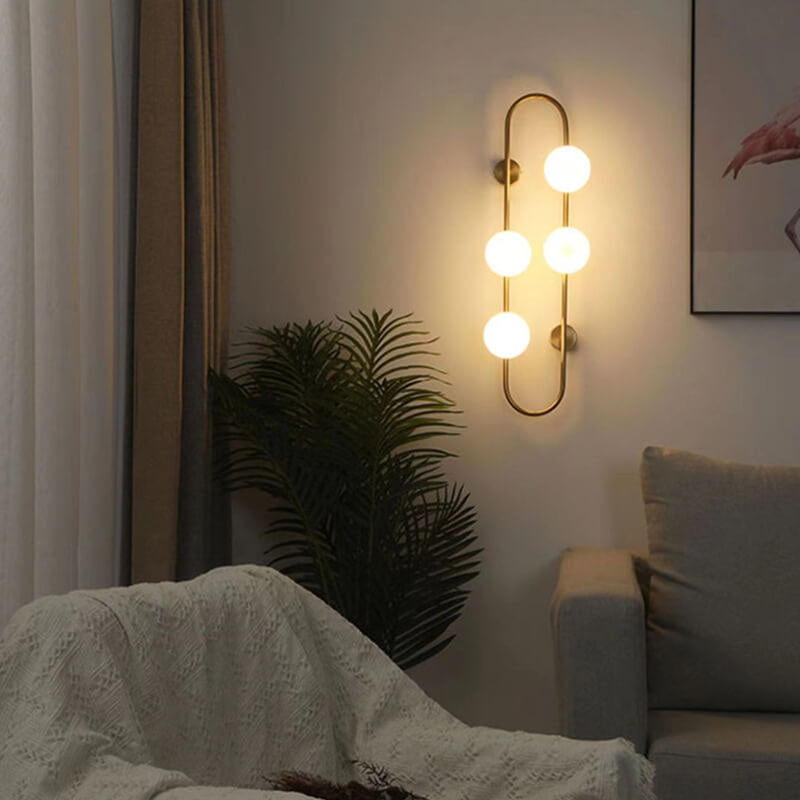 Nordic Glass Ball Oval Ring 2/4/6-Light Wall Sconce Lamp