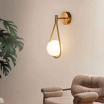 Scandinavian Glass Ball Oval Ring 1-Light Wall Sconce Lamp