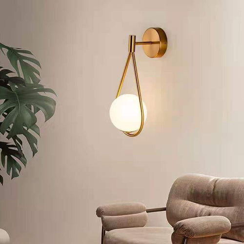 Scandinavian Glass Ball Oval Ring 1-Light Wall Sconce Lamp