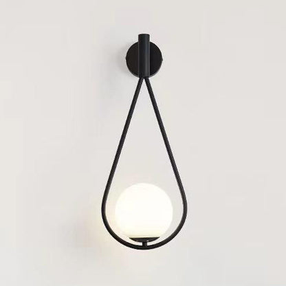 Teardrop Round Ball Iron Glass 1-Light Wall Sconce Lamp
