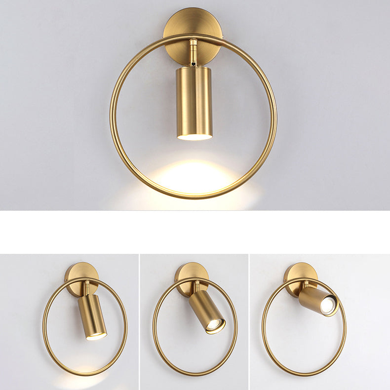 Simplicity Iron Circle Cylinder 1-Light Wall Sconce Lamp