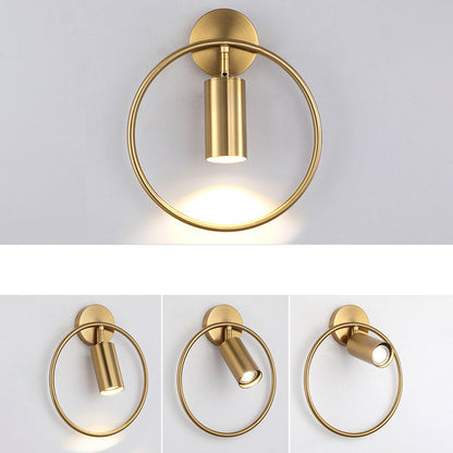 Simplicity Iron Circle Cylinder 1-Light Wall Sconce Lamp