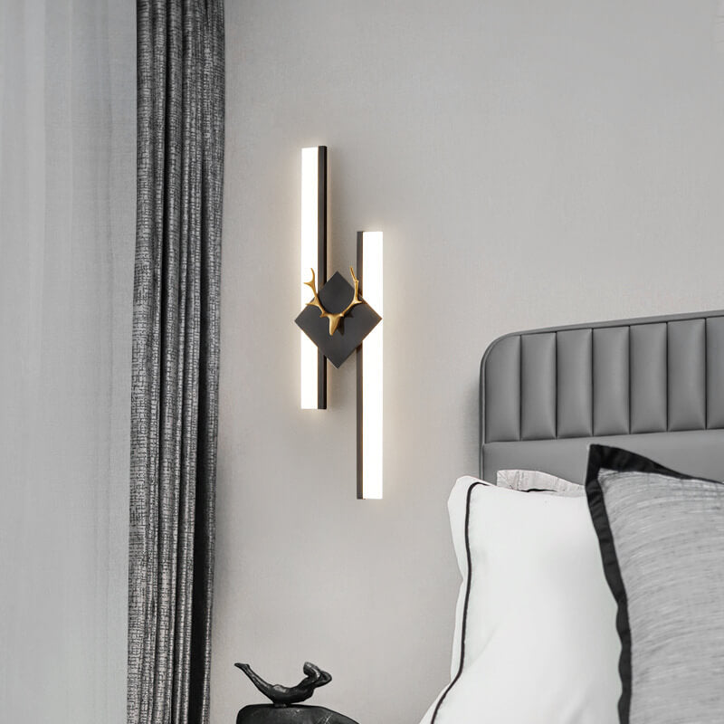 Rectangular Antler Full Copper LED Wall Sconce Lamp