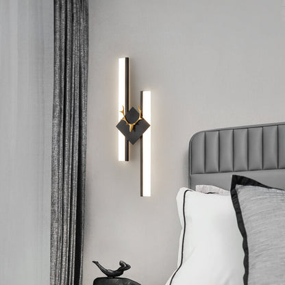 Rectangular Antler Full Copper LED Wall Sconce Lamp