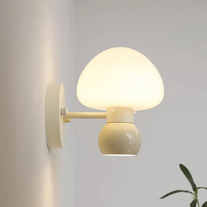 Creative Mushroom Iron Glass 1-Light Wall Sconce Lamp