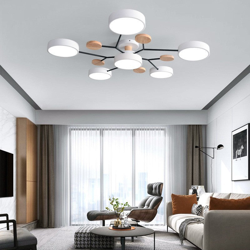 Scandinavian Round Molecule Branch Semi-Flush Light