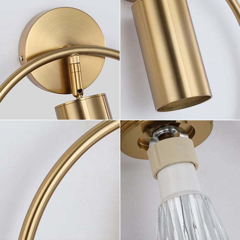 Simplicity Iron Circle Cylinder 1-Light Wall Sconce Lamp
