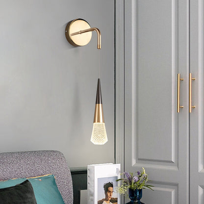 Light Aluminum Crystal Diamond Shape LED Wall Sconce Lamp