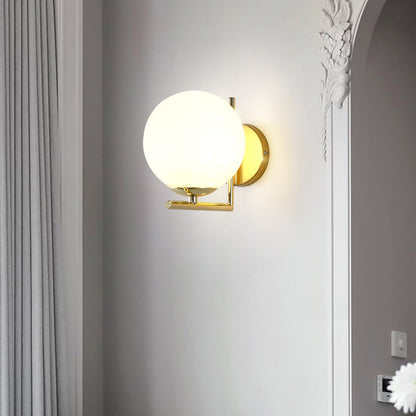 Nordic Metal Glass Ball 1-Light Wall Sconce Lamp