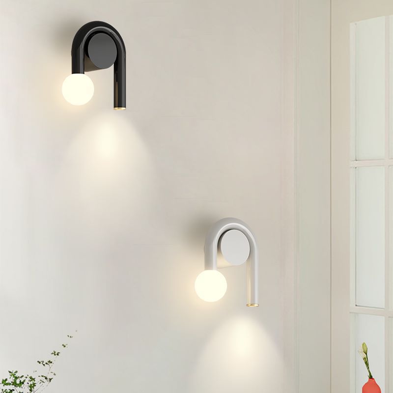 Simplicity Iron U-shaped Line 2-Light Wall Sconce Lamp