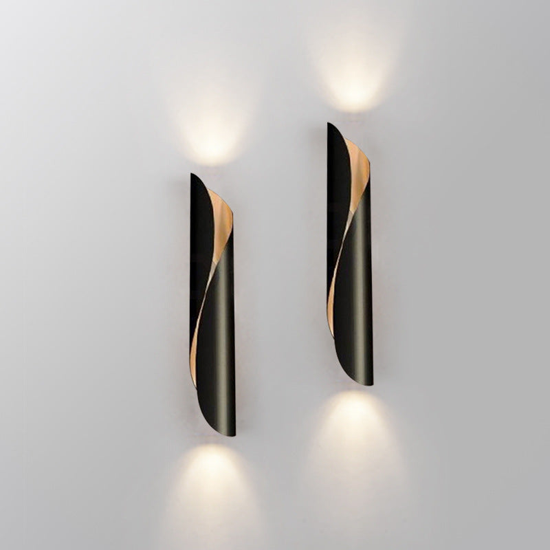 Nordic Strip Spiral Iron 2-Light Wall Sconce Lamp