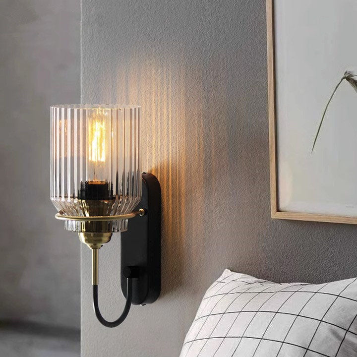 Modern Luxury Cylinder Iron Glass 1-Light