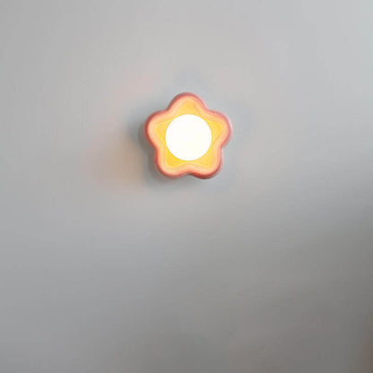Ceramic Glass Iron Star Design 1-Light Wall Sconce Lamp