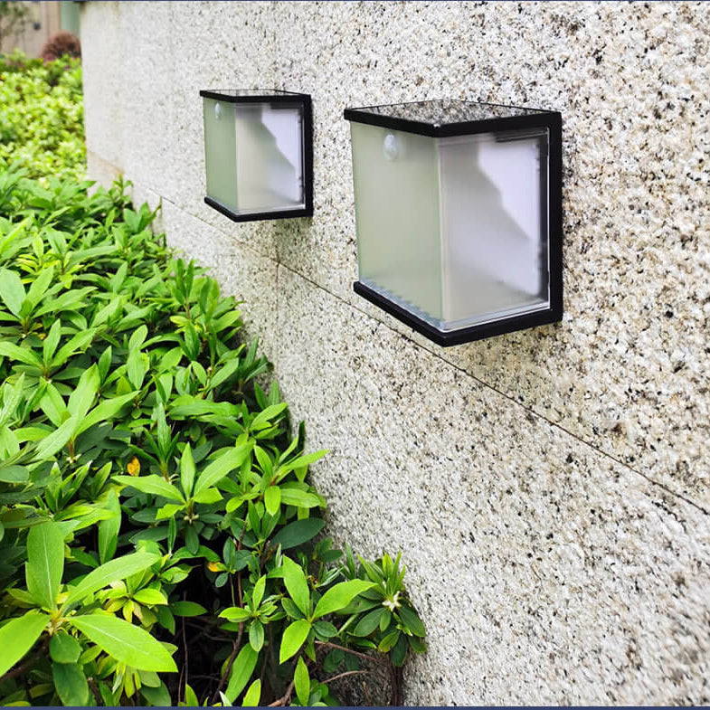 Solar Box Design LED Outdoor Decoration Wall Sconce Lamp
