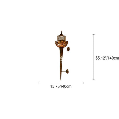 Ethnic Style Wrought Iron Long 4-Light Wall Sconce Lamp
