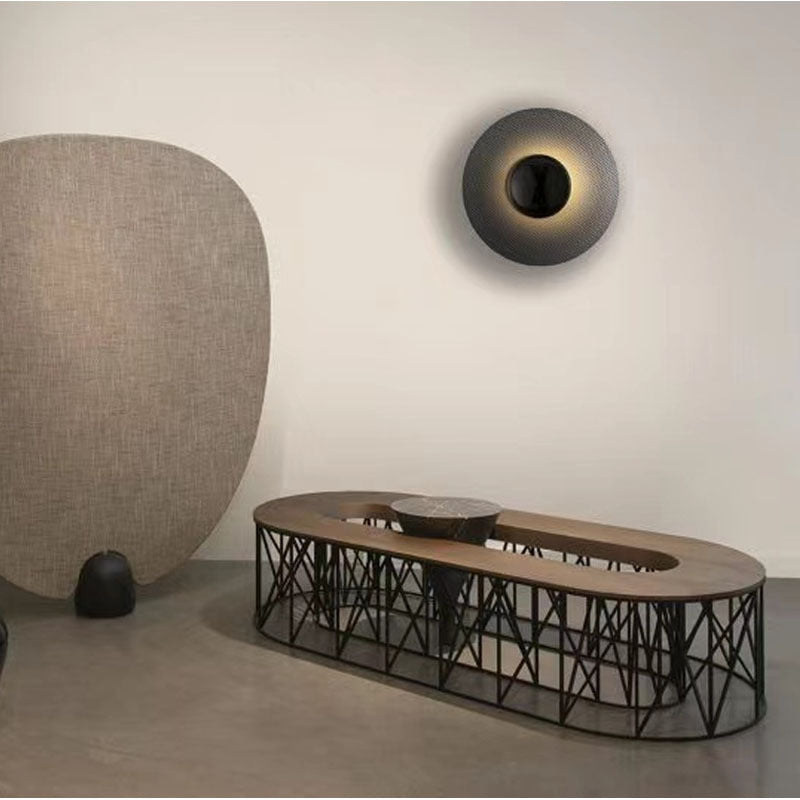 Contemporary Scandinavian Round Iron LED Wall Sconce Lamp