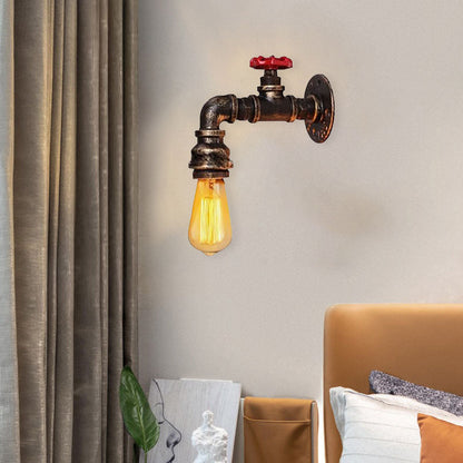 Industrial Faucet Iron 1-Light Wall Sconce Lamp