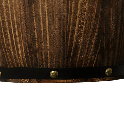 Wood Wine Barrel Design 1-Light Wall Sconce Lamp