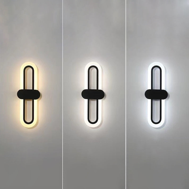 Simplicity Oval Iron Acrylic LED Wall Sconce Lamp