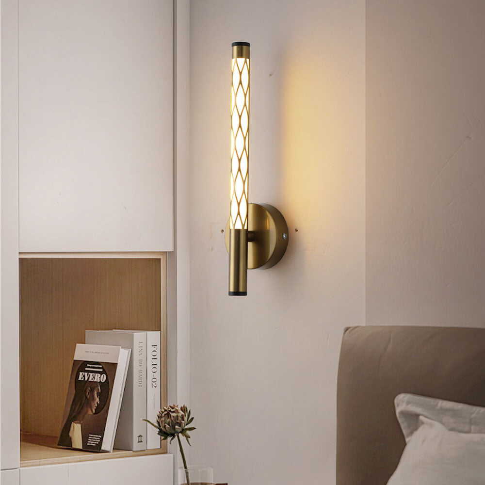 Minimalist Cylindrical Hollow Iron PC LED Wall Sconce Lamp