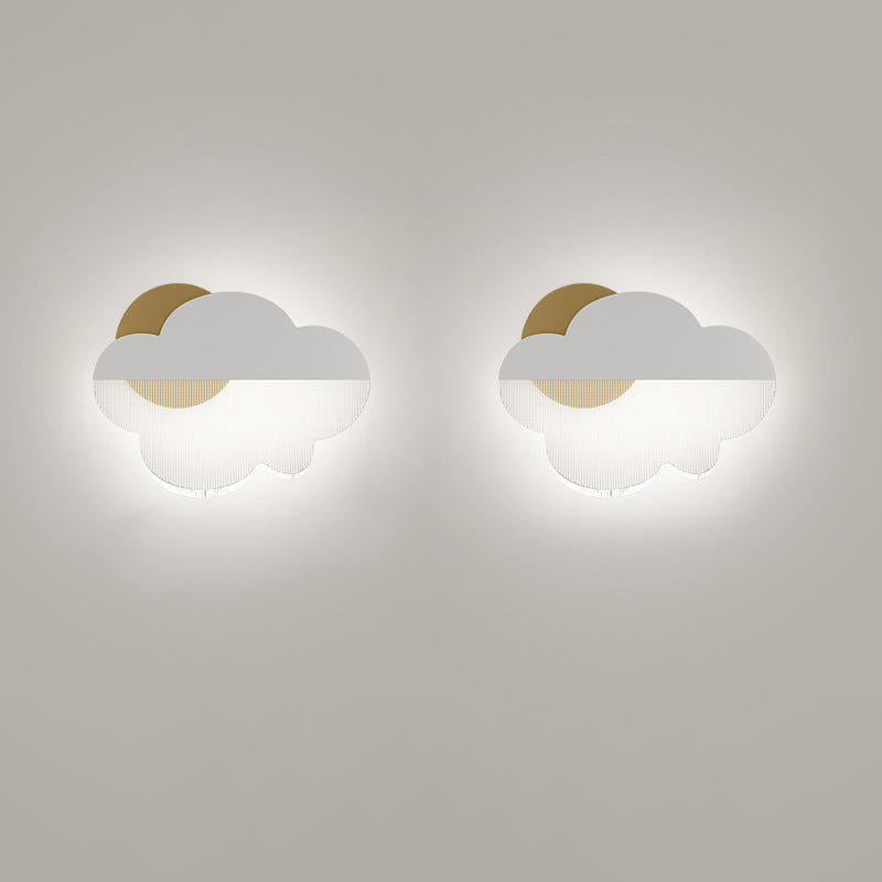 Modern Art Deco Iron Acrylic Cloud LED Wall Sconce Lamp