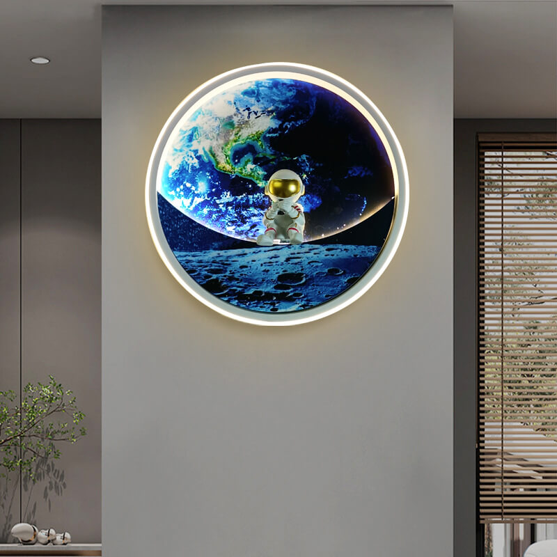 Children's Wrought Iron Imitation Moon LED Wall Sconce Lamp