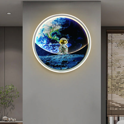 Children's Wrought Iron Imitation Moon LED Wall Sconce Lamp