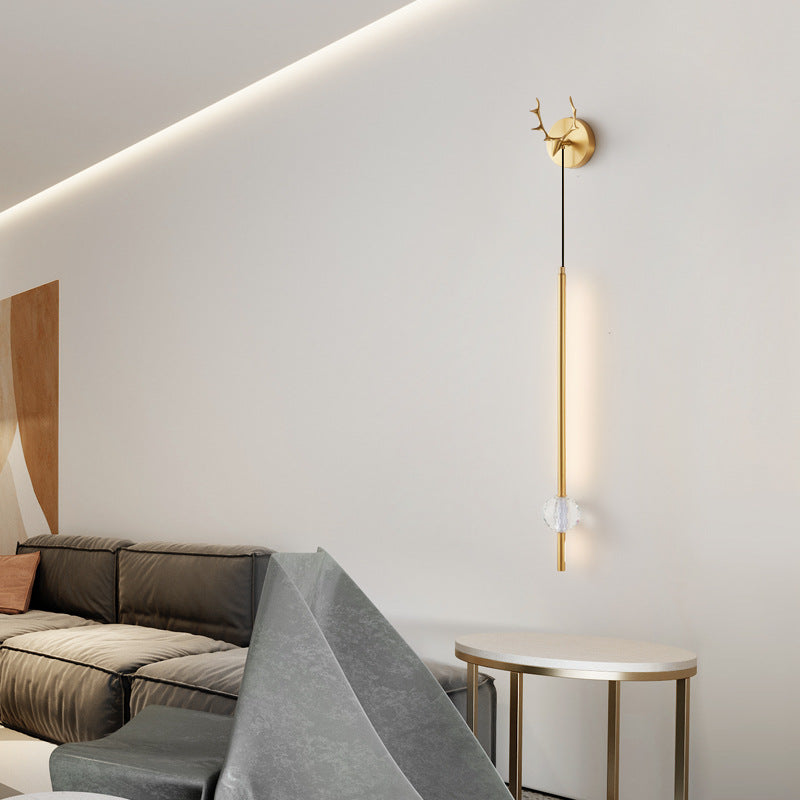 Strip Orb Full Copper Crystal Silicone LED Wall Sconce Lamp