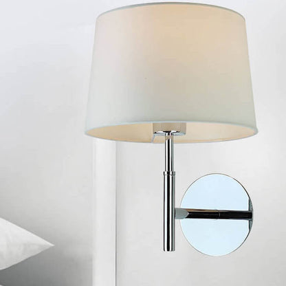 Cylindrical Fabric Carbon Steel 1-Light Wall Sconce Lamp