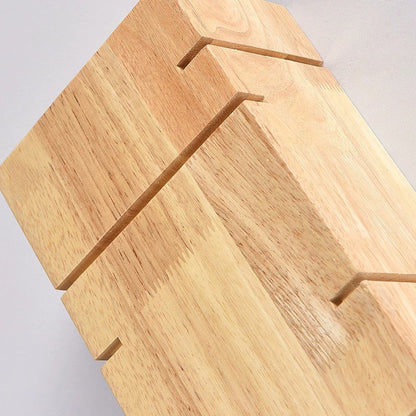 Scandinavian Rubberwood 2-Light Wall Sconce Lamp