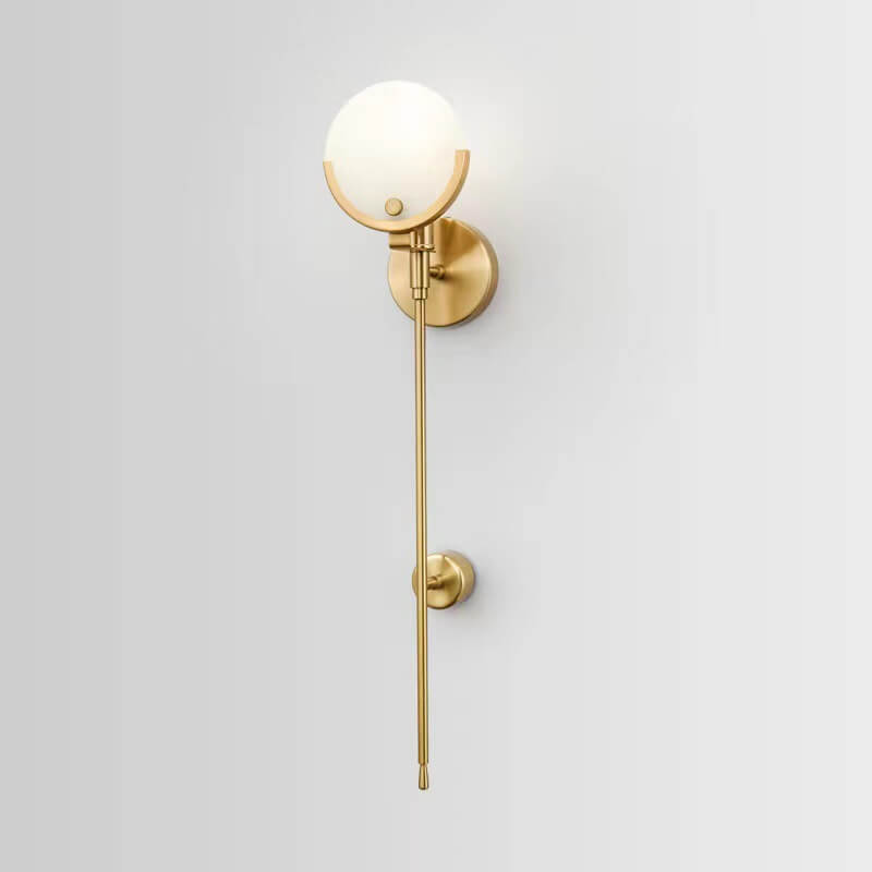 Minimalist Round Ball Iron Marble 1-Light Wall Sconce Lamp